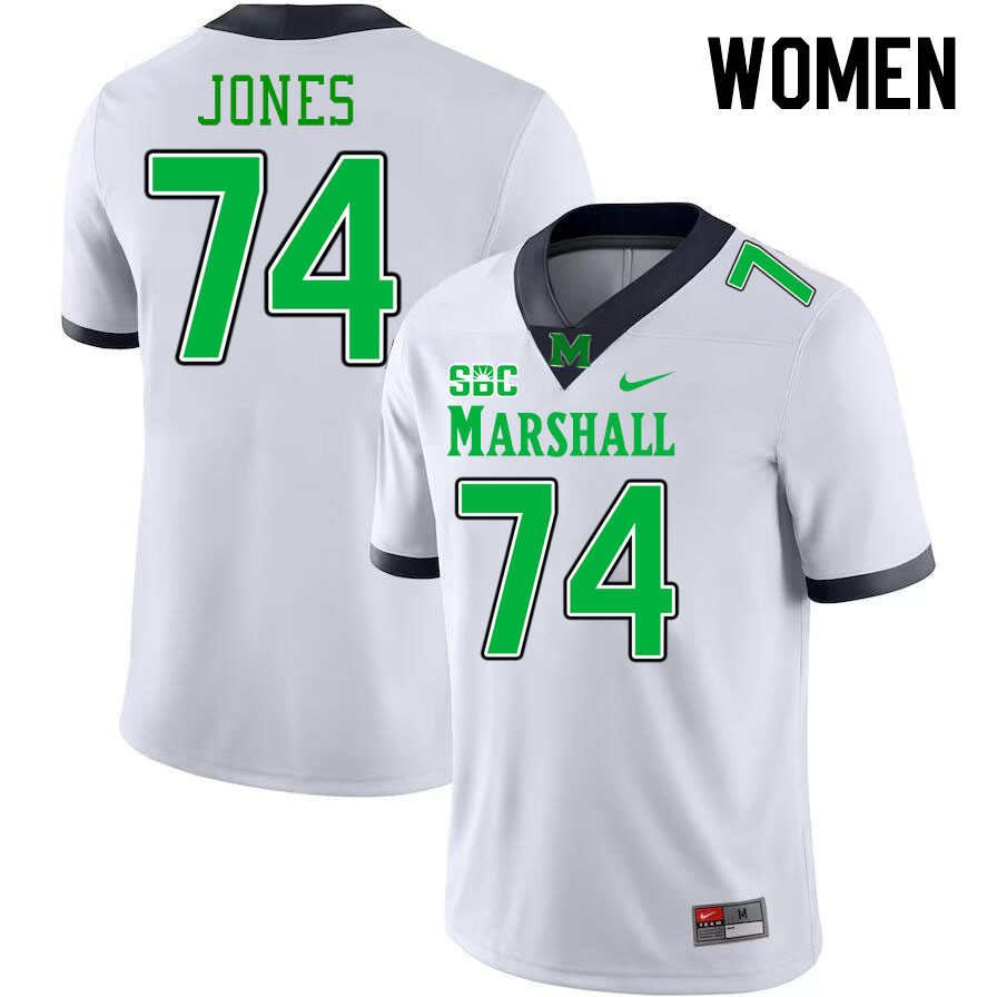 Women #74 Jeremy Jones Marshall Thundering Herd SBC Conference College Football Jerseys Stitched-Whi
